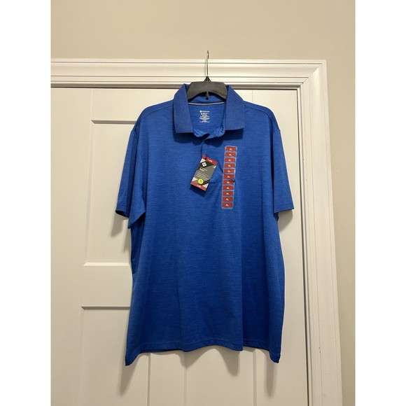 Member's Mark Men's Jacquard UPF 50 Moisture Wicking Performance Polo XL Blue - Picture 1 of 3